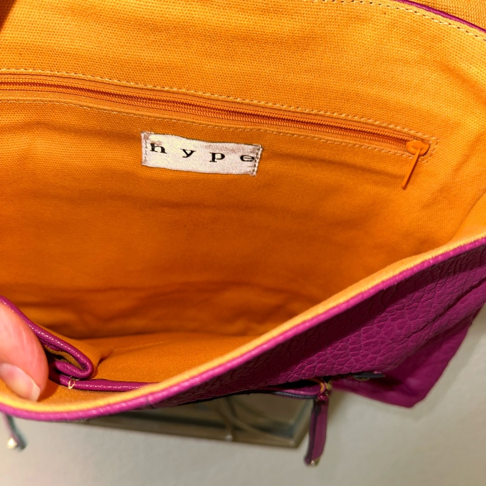 Hype Fuchsia Studded Leather Shoulder Bag - Picture 2 of 6
